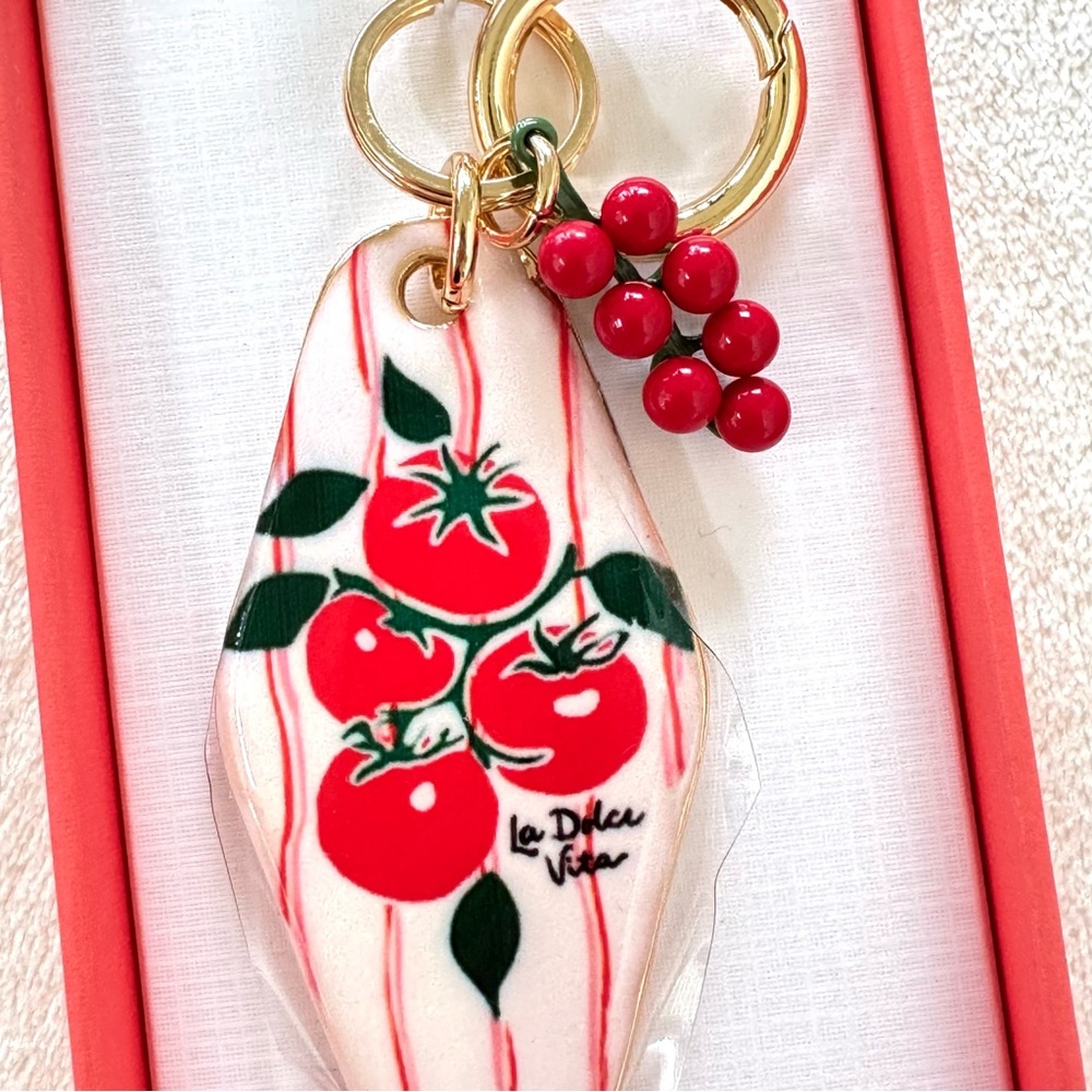 Viral Piper K “La Dolce Vita” Tomatoes Key Chain / Bag Charm - Picture 3 of 4